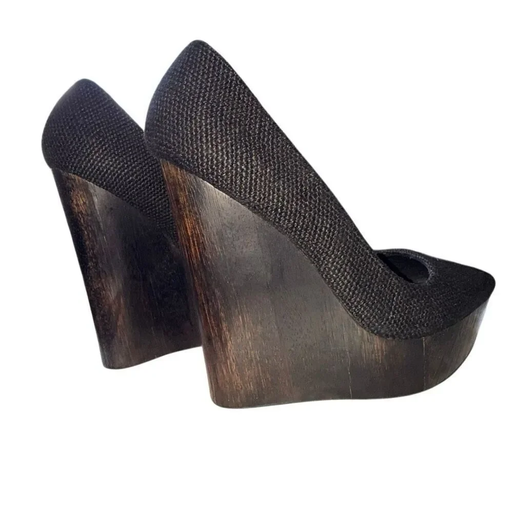 Theyskens Theory GUC Canapa Wedge Platform Pump Twee Dark Academia Frasurebane